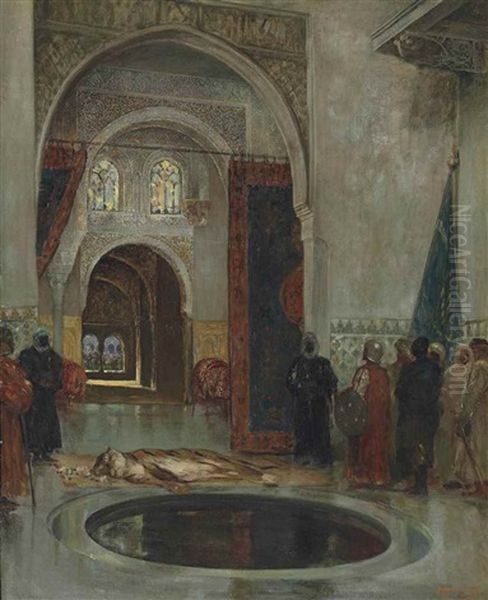 The Grief Of The Pasha (the Dead Tiger) Oil Painting by Benjamin Constant