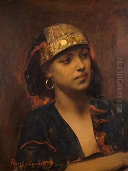 Portrait De Femme Orientale Oil Painting by Jean Joseph Benjamin Constant