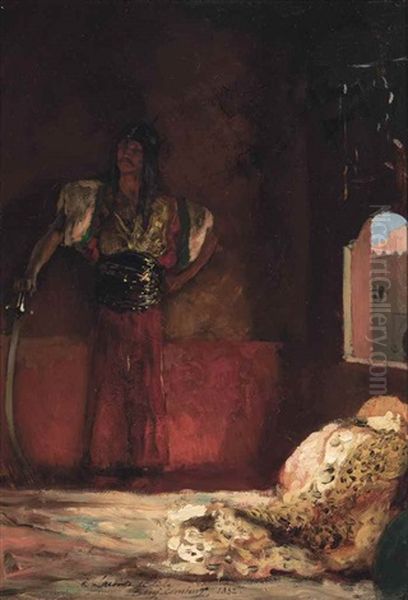 A Janissary Oil Painting by Jean Joseph Benjamin Constant