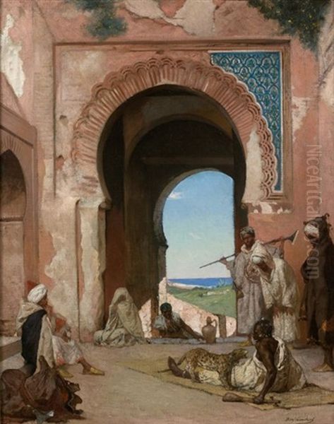 Porte De La Kasbah De Tanger Oil Painting by Jean Joseph Benjamin Constant