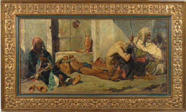 Prisonniers Marocains Oil Painting by Jean Joseph Benjamin Constant