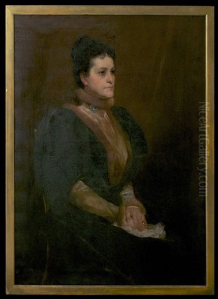 Portrait Of Mrs. W. J. White Oil Painting by Jean Joseph Benjamin Constant