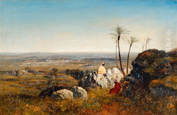 Chabs On The Lookout, Distant View Of The Sahara Oil Painting by Jean Joseph Benjamin Constant