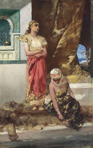 Afternoon In The Harem Oil Painting by Jean Joseph Benjamin Constant