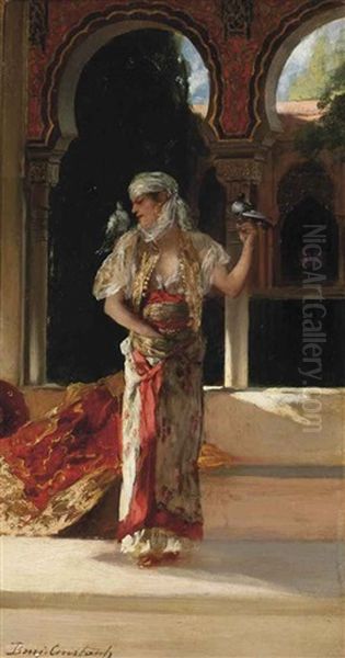 The Bird Charmer Oil Painting by Jean Joseph Benjamin Constant