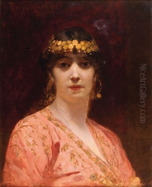 Portrait D'une Orientale Oil Painting by Jean Joseph Benjamin Constant