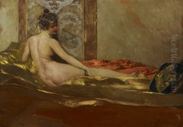 Odalisque Oil Painting by Jean Joseph Benjamin Constant