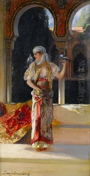 In The Harem Oil Painting by Jean Joseph Benjamin Constant