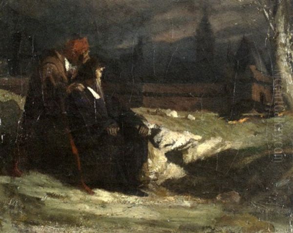 Faust Et Le Diable Oil Painting by Jean Joseph Benjamin Constant