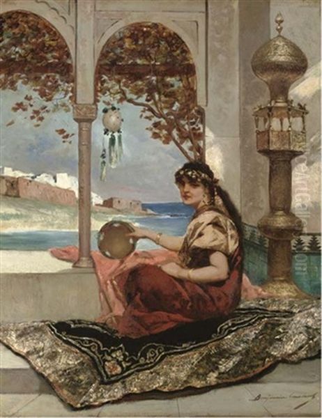 Femme Sur La Terrasse Oil Painting by Jean Joseph Benjamin Constant