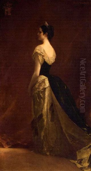 Portrait De Anne-helene Dreyfus Y Gonzales, Marquise De Villahermosa Oil Painting by Jean Joseph Benjamin Constant