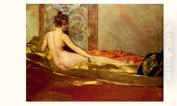 Odalisque Oil Painting by Jean Joseph Benjamin Constant