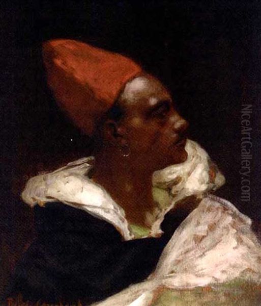 Profile Of A Nubian Man Oil Painting by Jean Joseph Benjamin Constant