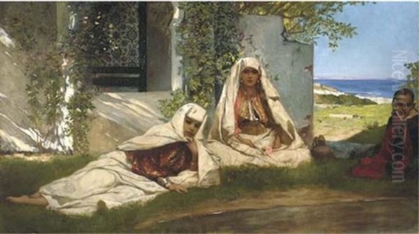 Moroccan Women, Tangiers Oil Painting by Jean Joseph Benjamin Constant