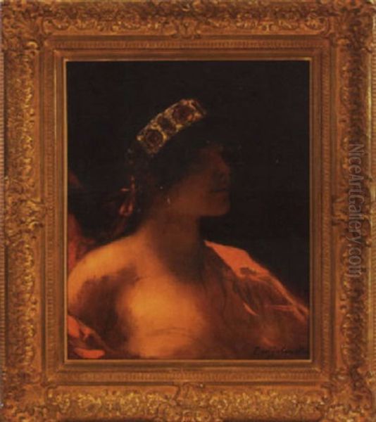 Portrait Of An Orientalist Beauty Oil Painting by Jean Joseph Benjamin Constant