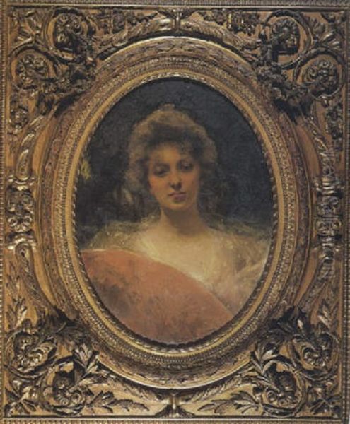 Portrait De Margueritte Hignette A 17 Ans Oil Painting by Jean Joseph Benjamin Constant