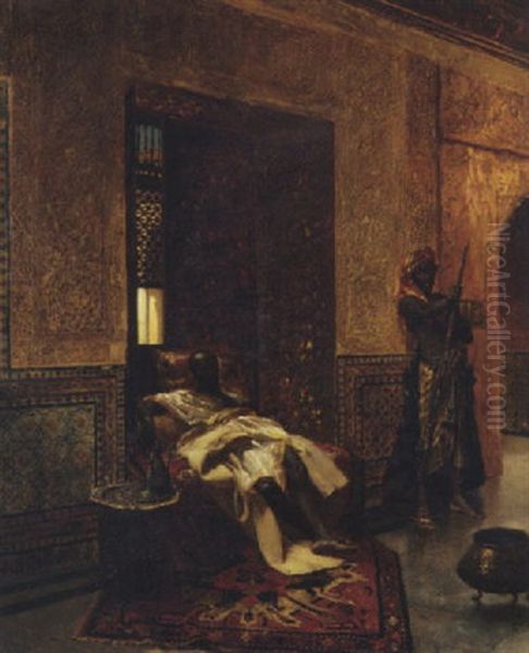 Guarding The Chieftan Oil Painting by Jean Joseph Benjamin Constant