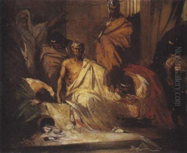 La Mort De Seneque Oil Painting by Jean Joseph Benjamin Constant