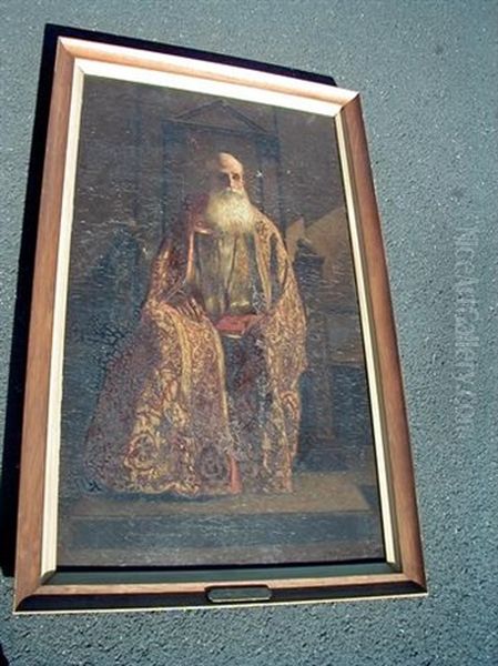 Portrait Of A Bishop Seated With A Prayer Book Oil Painting by Jean Joseph Benjamin Constant