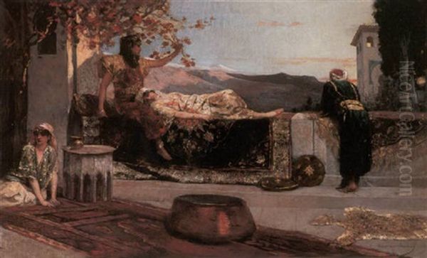 On The Terrace Oil Painting by Jean Joseph Benjamin Constant