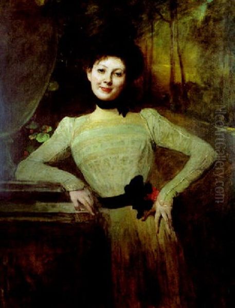 Jeune Fille Souriante Oil Painting by Jean Joseph Benjamin Constant