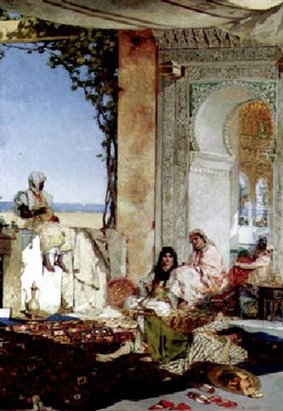 Femmes De Harem Au Maroc Oil Painting by Jean Joseph Benjamin Constant