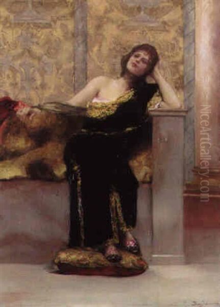 An Odalisque Oil Painting by Jean Joseph Benjamin Constant