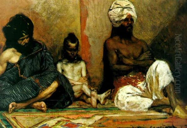 Arabes Assis Oil Painting by Jean Joseph Benjamin Constant