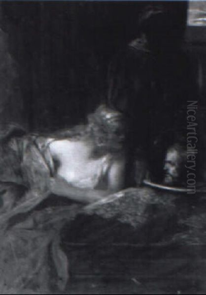 Salome And The Head Of St. John The Baptist Oil Painting by Jean Joseph Benjamin Constant