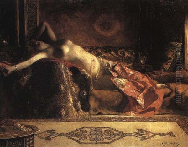 An Odalisque Oil Painting by Jean Joseph Benjamin Constant