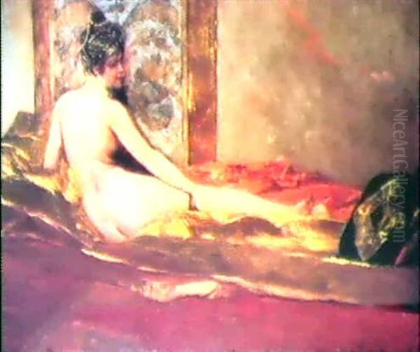 La Belle Odalisque Oil Painting by Jean Joseph Benjamin Constant