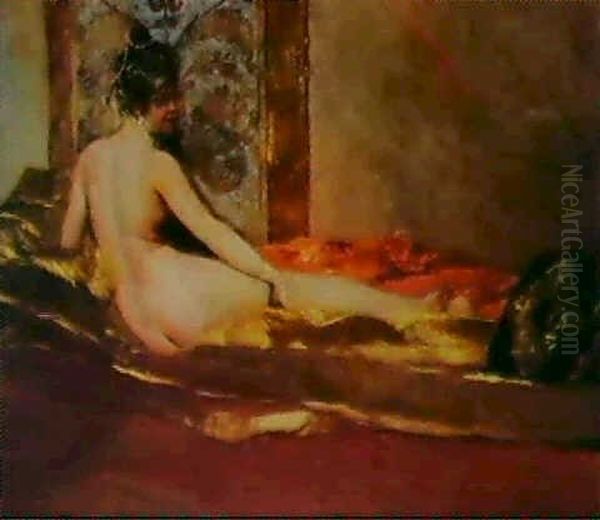 La Belle Odalisque Oil Painting by Jean Joseph Benjamin Constant