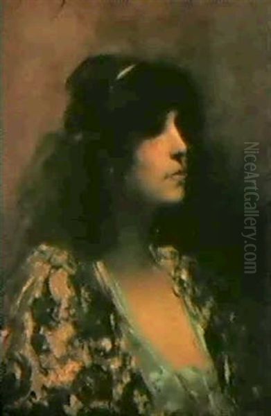 Portrait De Femme Oil Painting by Jean Joseph Benjamin Constant