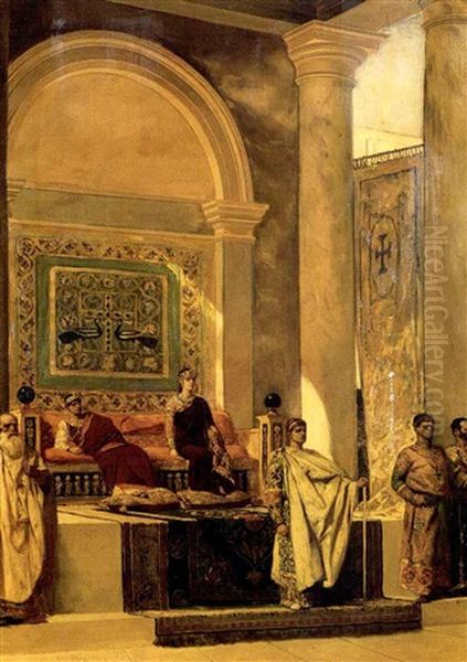 The Throne Room In Byzantium Oil Painting by Jean Joseph Benjamin Constant