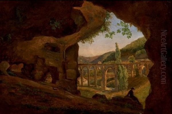 Ponte D'ariccia Oil Painting by Jean-Antoine Constantin d'Aix