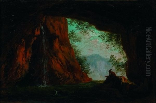 Moine Dans Une Grotte Oil Painting by Jean-Antoine Constantin d'Aix