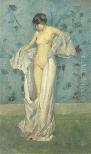 Jeune Femme Nue Oil Painting by Virgilio Constantini