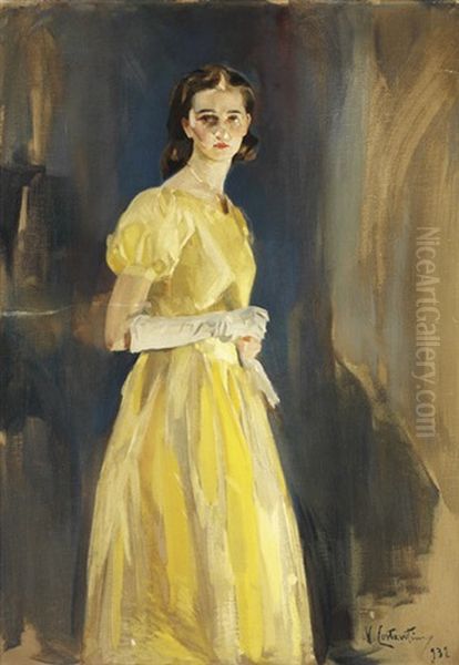 Portrait De Mademoiselle Bardy Oil Painting by Virgilio Constantini