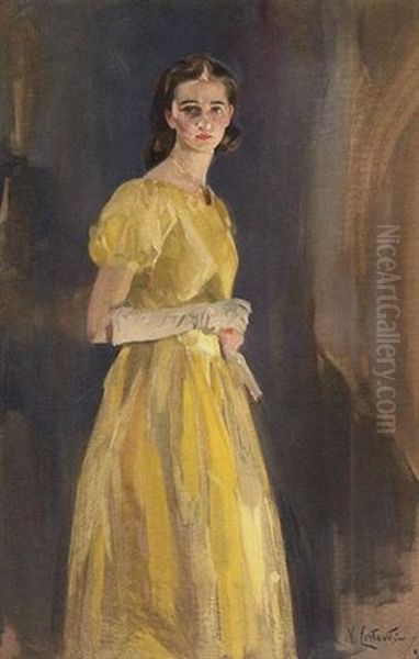 Portrait De Melle Bardy Oil Painting by Virgilio Constantini