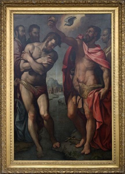 Le Bapteme Du Christ Oil Painting by Jacopo del Conte