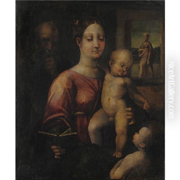 Sacra Famiglia Con San Giovannino E Santa Elisabetta Oil Painting by Jacopo del Conte