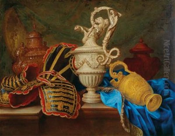 Still Life With Ewers Oil Painting by Meiffren Conte