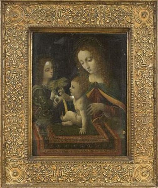 La Vierge A L'enfant Et Un Ange Musicien Oil Painting by Bernardino dei Conti