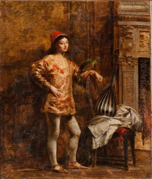 Le Jeune Page Musicien Oil Painting by Eugenio Conti