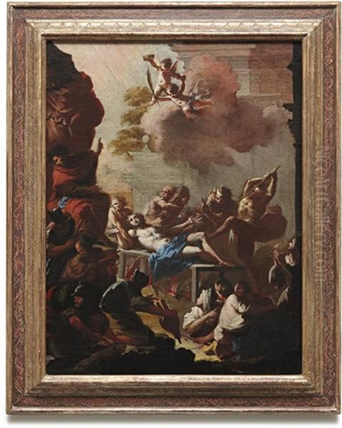 Martyrdom Of St. Lawrence Oil Painting by Francesco Conti