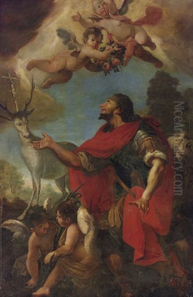 The Vision Of Saint Eustace Oil Painting by Francesco Conti