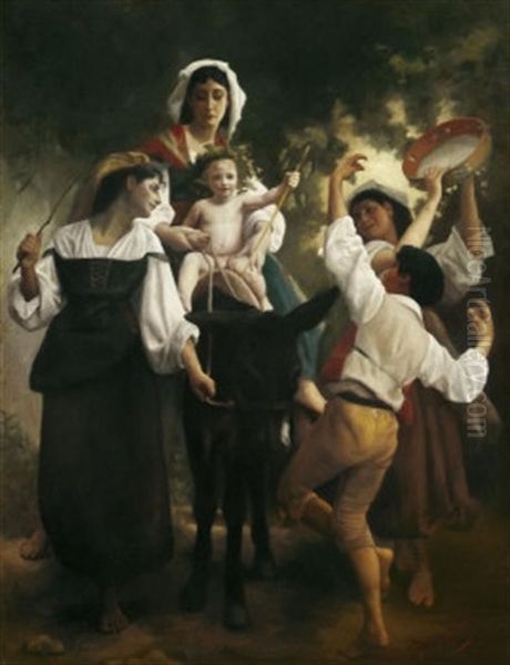 Tanzende Musikantengruppe Oil Painting by Tito Conti