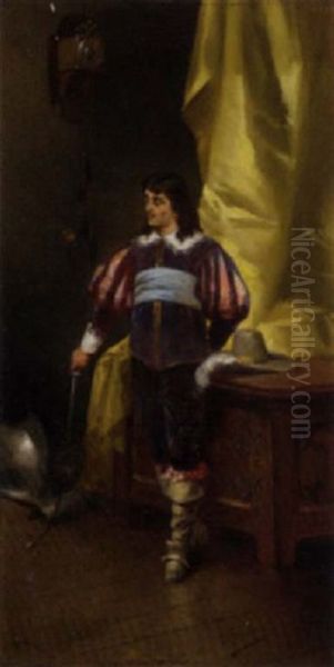 A Cavalier In An Interior by Tito Conti