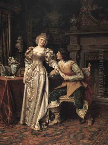 The Proposal Oil Painting by Tito Conti