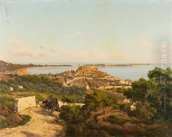 Blick Auf Die Bucht Von Cannes Oil Painting by Joseph Camille Th. Contini